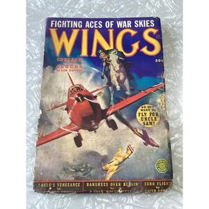 Wings Fighting Aces of War Skies Winter 1941 Pulp Magazine Vol 8 No 11 WWII Era
